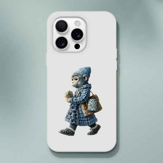 Chic Monkey in Plaid iPhone Flexi Case - ROMAG Store