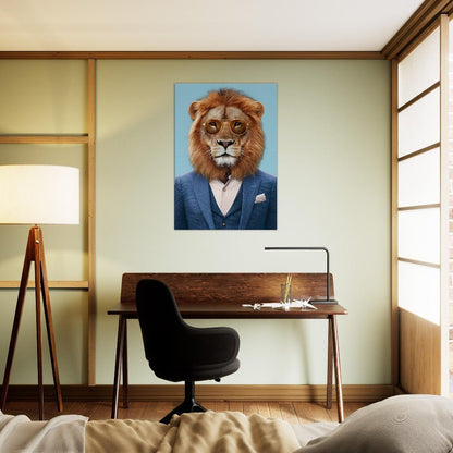 Suave Lion in Suit Canvas - ROMAG Store