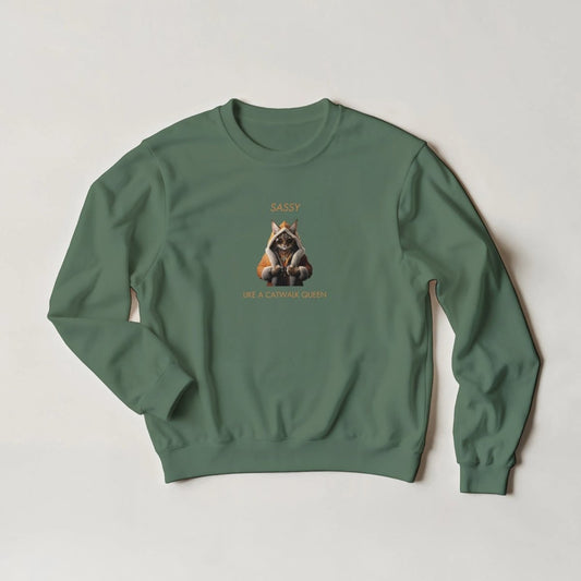 Sassy Catwalk Queen Lynx Sweatshirt – Streetwear Graphic Tee in Multiple Colors - ROMAG Store
