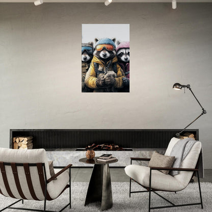 Raccoon Ski Team Canvas Print - ROMAG Store