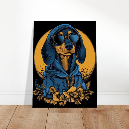 Cool Dachshund in Hoodie & Sunglasses Canvas - ROMAG Store