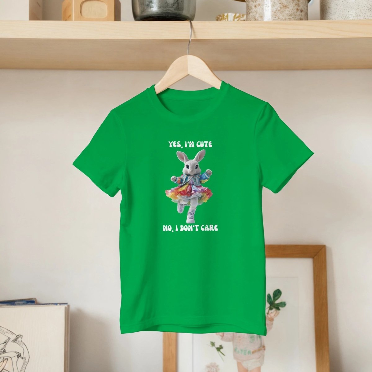 YES, I'M CUTE Rabbit Rainbow Kids T-shirt - ROMAG Store