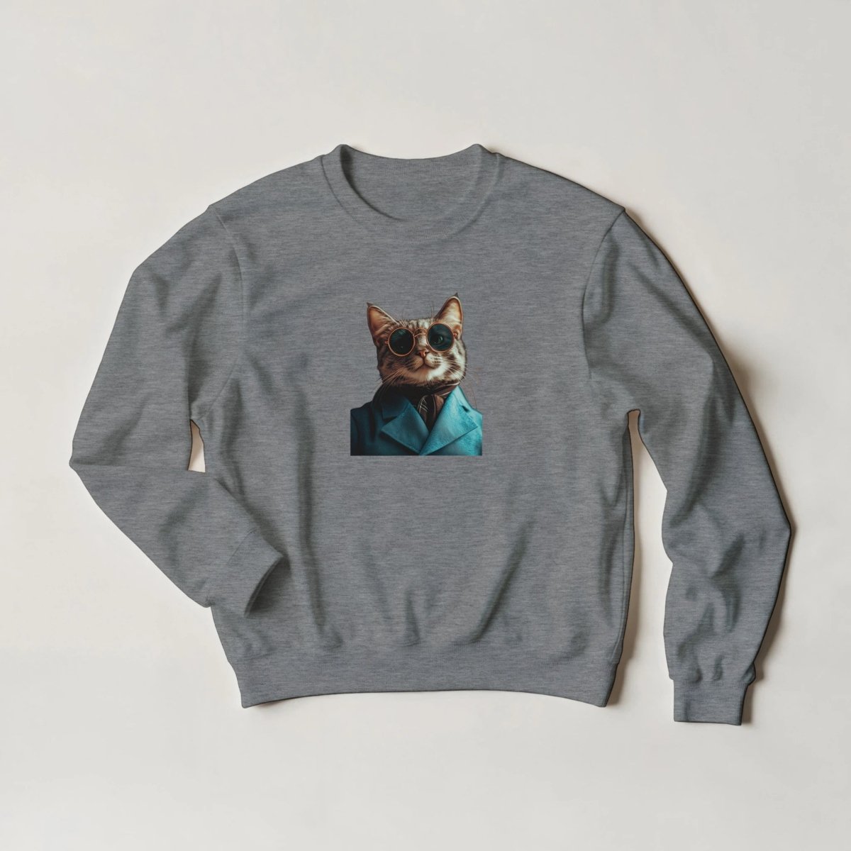 Sophisticated Cat Sweatshirt – Urban Streetwear Style in Your Choice of Six Bold Hues - ROMAG Store