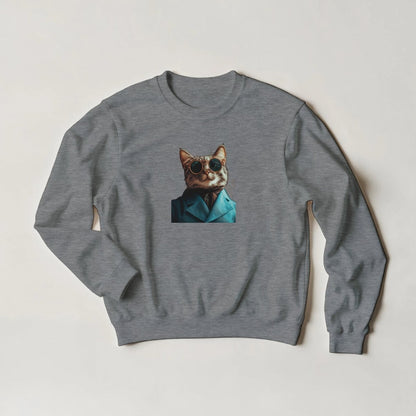 Sophisticated Cat Sweatshirt – Urban Streetwear Style in Your Choice of Six Bold Hues - ROMAG Store