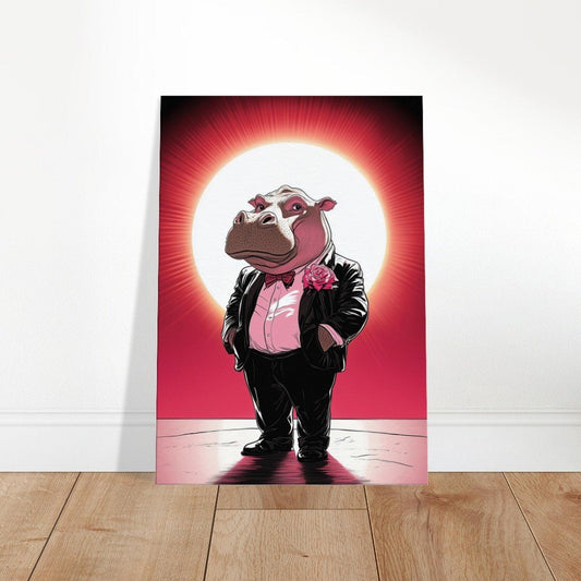 Dapper Hippo Canvas Art - ROMAG Store