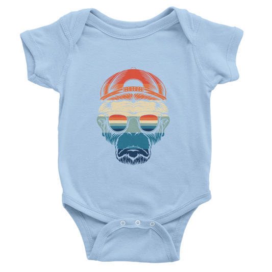 Retro Cool Ape Baby Short Sleeve Bodysuit - ROMAG Store