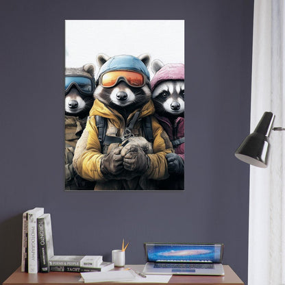 Raccoon Ski Team Canvas Print - ROMAG Store