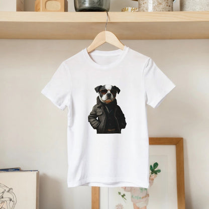 Cool Dog in Sunglasses Kids T-shirt - ROMAG Store