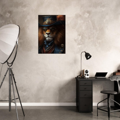 Regal Lion in Steampunk Attire Canvas - ROMAG Store