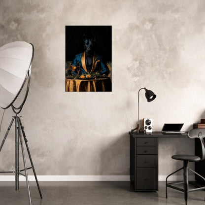 Doberman in Teal Suit Canvas - ROMAG Store