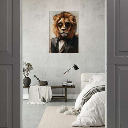 Lion in Suit Canvas Wall Art - ROMAG Store