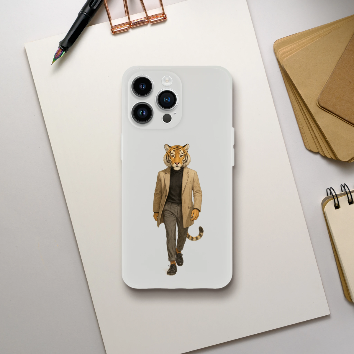 Dapper Tiger iPhone Flexi Case - ROMAG Store