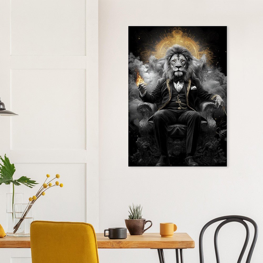 Regal Lion in Tuxedo Canvas Art - ROMAG Store