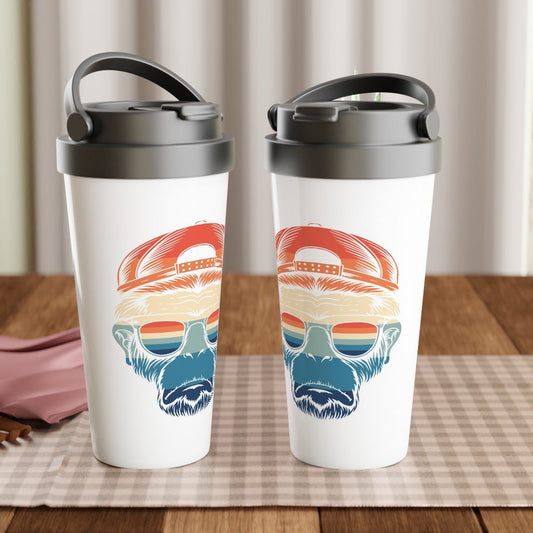 Retro Sunset Ape Travel Mug - ROMAG Store