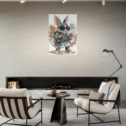 Urban Chic Bunny Canvas Art - ROMAG Store