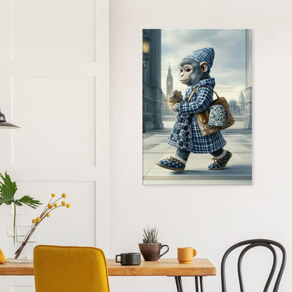 Chic Monkey in Plaid Canvas Art - ROMAG Store