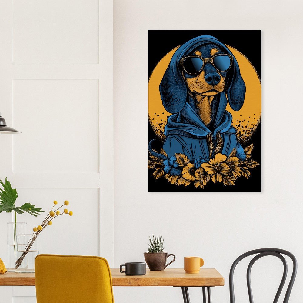 Cool Dachshund in Hoodie & Sunglasses Canvas - ROMAG Store