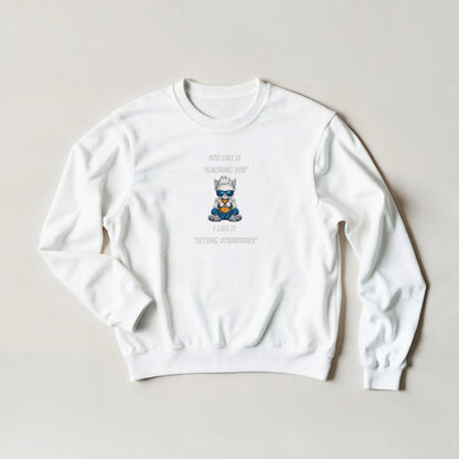 Sassy Cat 'Setting Boundaries' Sweatshirt – Bold Streetwear Graphic - ROMAG Store
