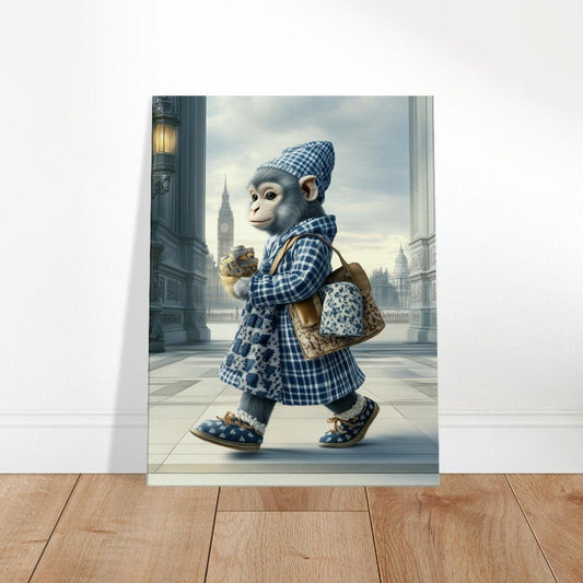 Chic Monkey in Plaid Canvas Art - ROMAG Store
