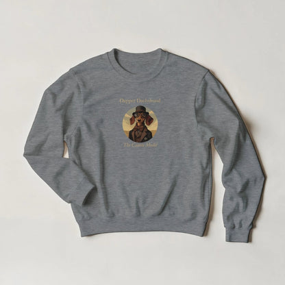 Dapper Dachshund Sweatshirt – The Canine Model Streetwear Graphic Tee - ROMAG Store
