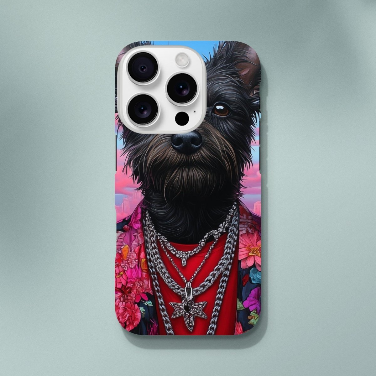 Chic Terrier Floral Jacket iPhone Tough Case - ROMAG Store