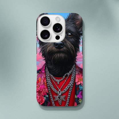 Chic Terrier Floral Jacket iPhone Tough Case - ROMAG Store
