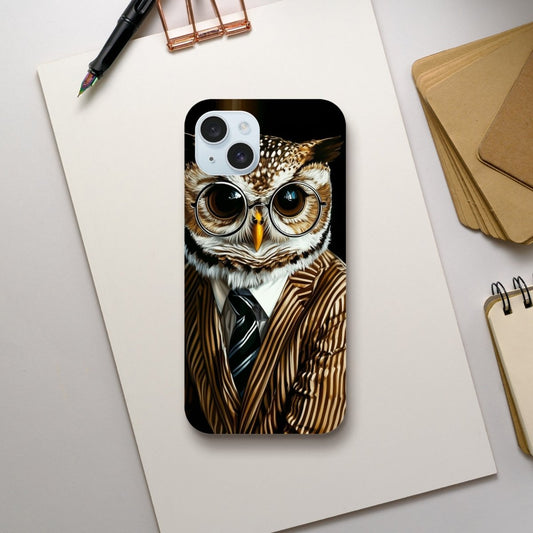 Sophisticated Owl in Pinstripes iPhone Tough Case - ROMAG Store