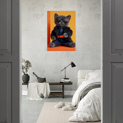 Sophisticated Cat in Shades Canvas - ROMAG Store