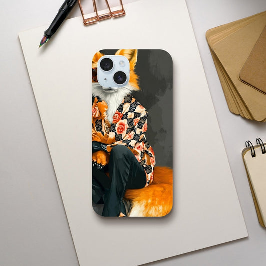 Chic Fox in Floral Shirt iPhone Tough Case - ROMAG Store