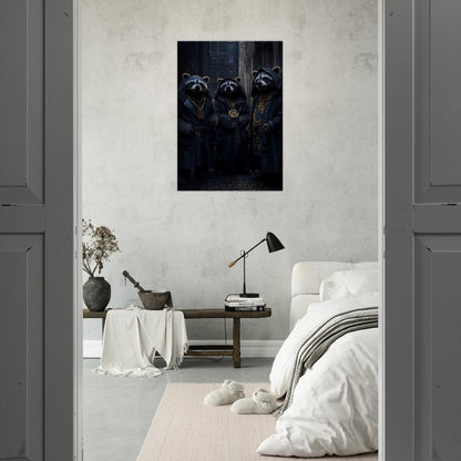 Urban Raccoon Gangster Canvas Art - ROMAG Store