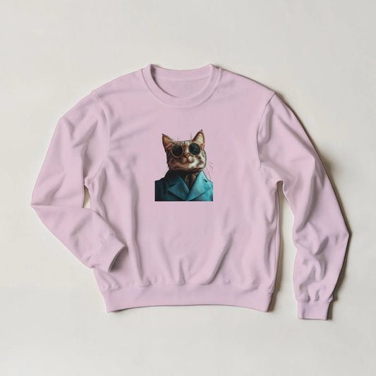 Sophisticated Cat Sweatshirt – Urban Streetwear Style in Your Choice of Six Bold Hues - ROMAG Store