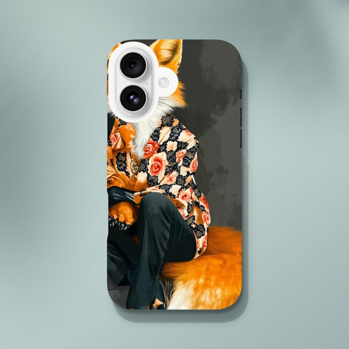 Chic Fox in Floral Shirt iPhone Tough Case - ROMAG Store
