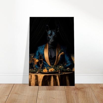 Doberman in Teal Suit Canvas - ROMAG Store