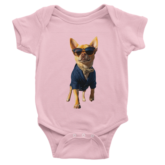 Chihuahua Chic Baby Short Sleeve Bodysuit - ROMAG Store