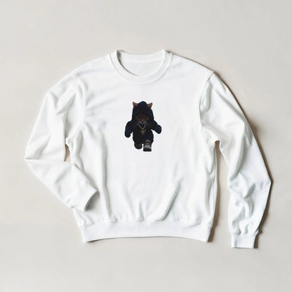 Alpha Cat Hoodie – Gold Chain Streetwear Graphic Sweatshirt - ROMAG Store