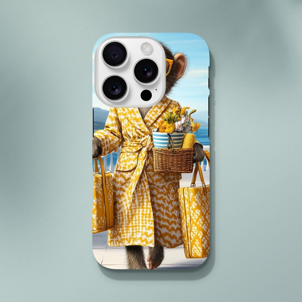 Chic Monkey in Robe iPhone Tough Case - ROMAG Store
