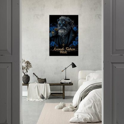 Blue&Gold Luxury Lion in Suit Canvas - ROMAG Store