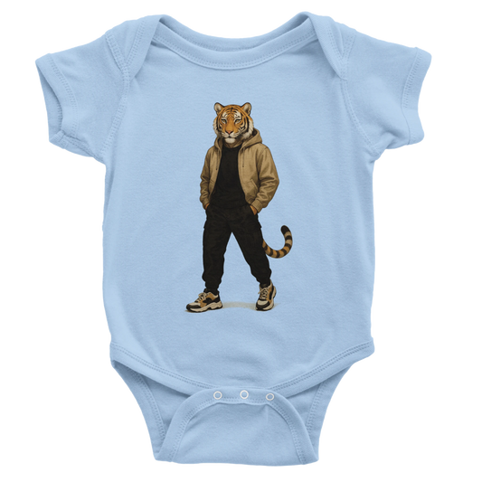Tiger Street Style Baby Short Sleeve Bodysuit - ROMAG Store