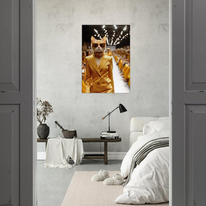 Luxury Cat Fashionista Canvas Wall Art - ROMAG Store