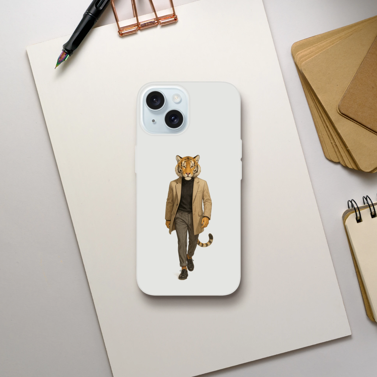 Dapper Tiger iPhone Flexi Case - ROMAG Store
