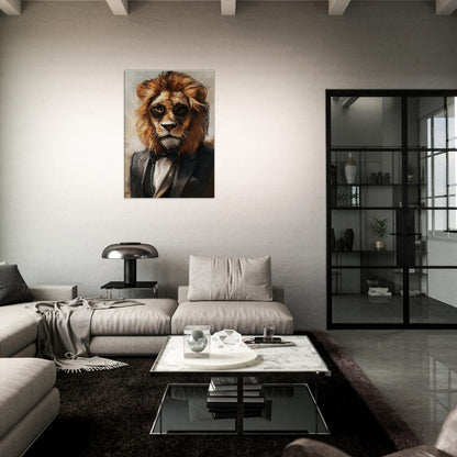 Lion in Suit Canvas Wall Art - ROMAG Store