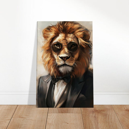 Lion in Suit Canvas Wall Art - ROMAG Store