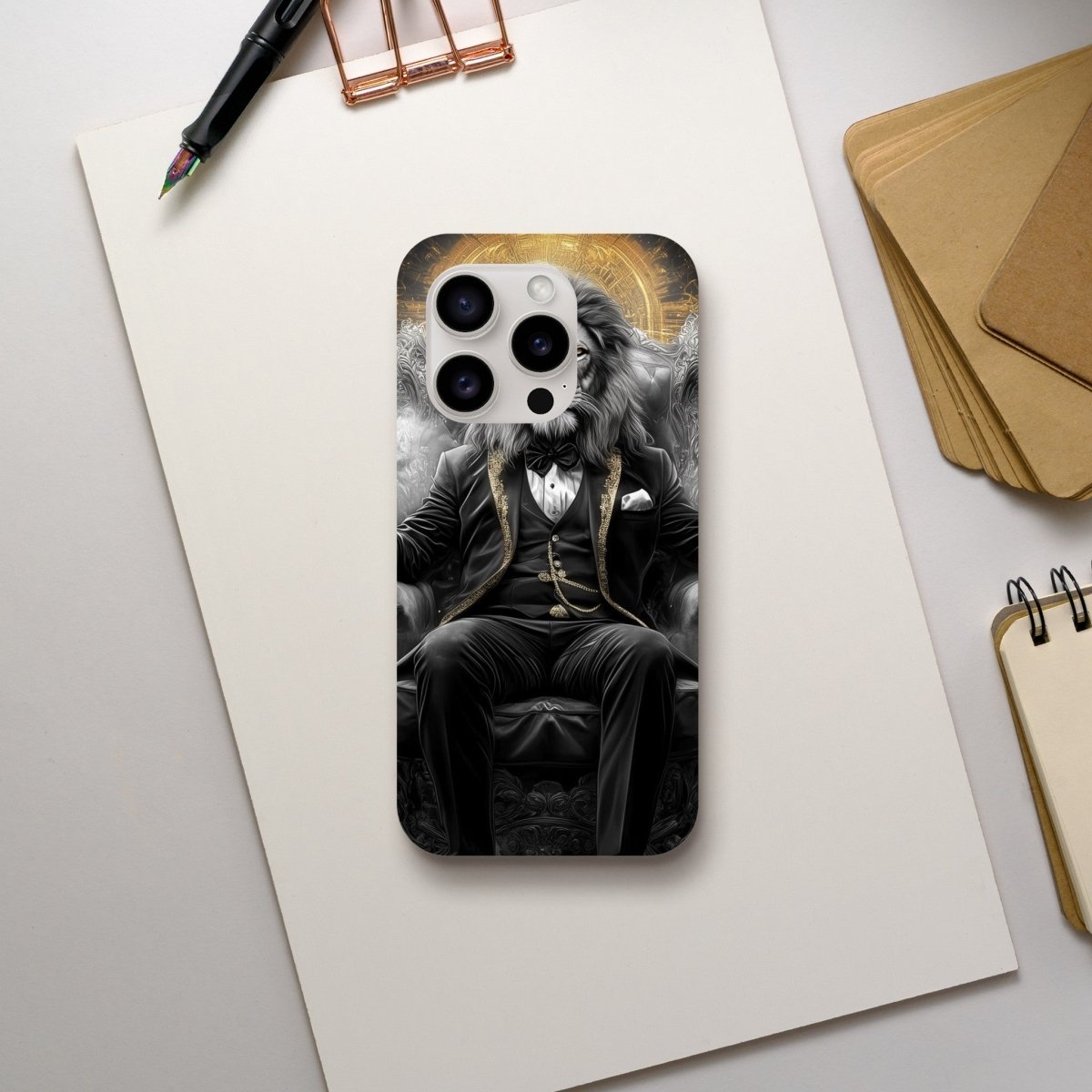 Regal Lion in Tuxedo iPhone Tough Case - ROMAG Store
