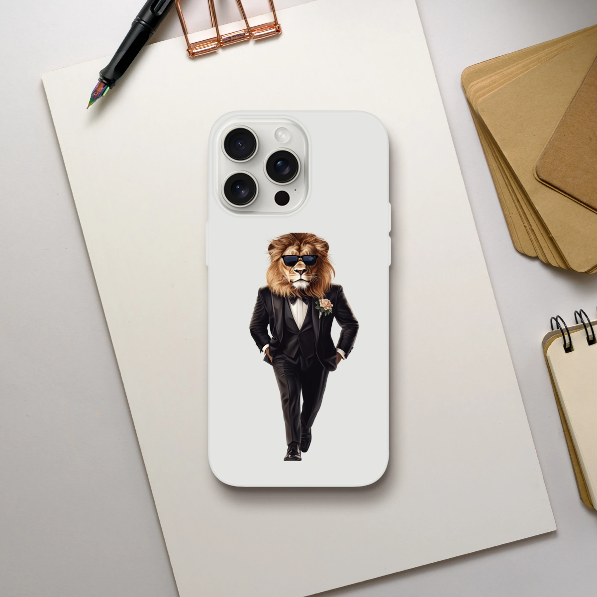 Dapper Lion in Tuxedo iPhone Flexi Case - ROMAG Store
